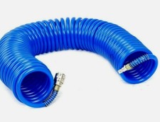 TUBO ARIA COMPRESSA SPIRALE 20 METRI FLESSIBILE PER COMPRESSORE RACCORDO BLU