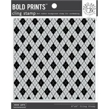 Hero Arts "ARGYLE PATTERN" Background Cling Bold Prints Stamp 6"x6" 2021