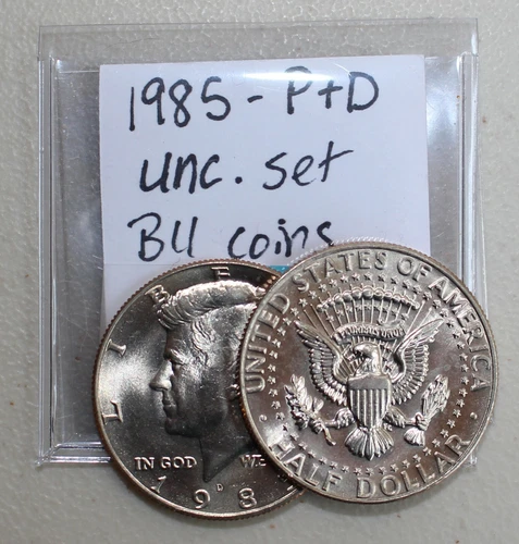 1985 P and D Kennedy BU Half Dollar Coins 50c US Uncirculated 1/2 Dollars