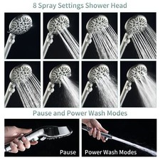 Handheld Shower Heads with ON/OFF SwitchExtra Long 79-inch Hose 8 Spray Setti...