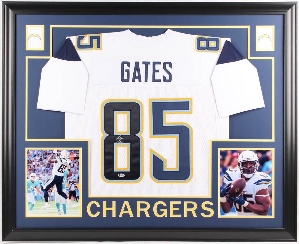 Antonio Gates Autographed Signed Los Angeles Chargers 35X43 Framed Jersey (Beckett Hologram) 