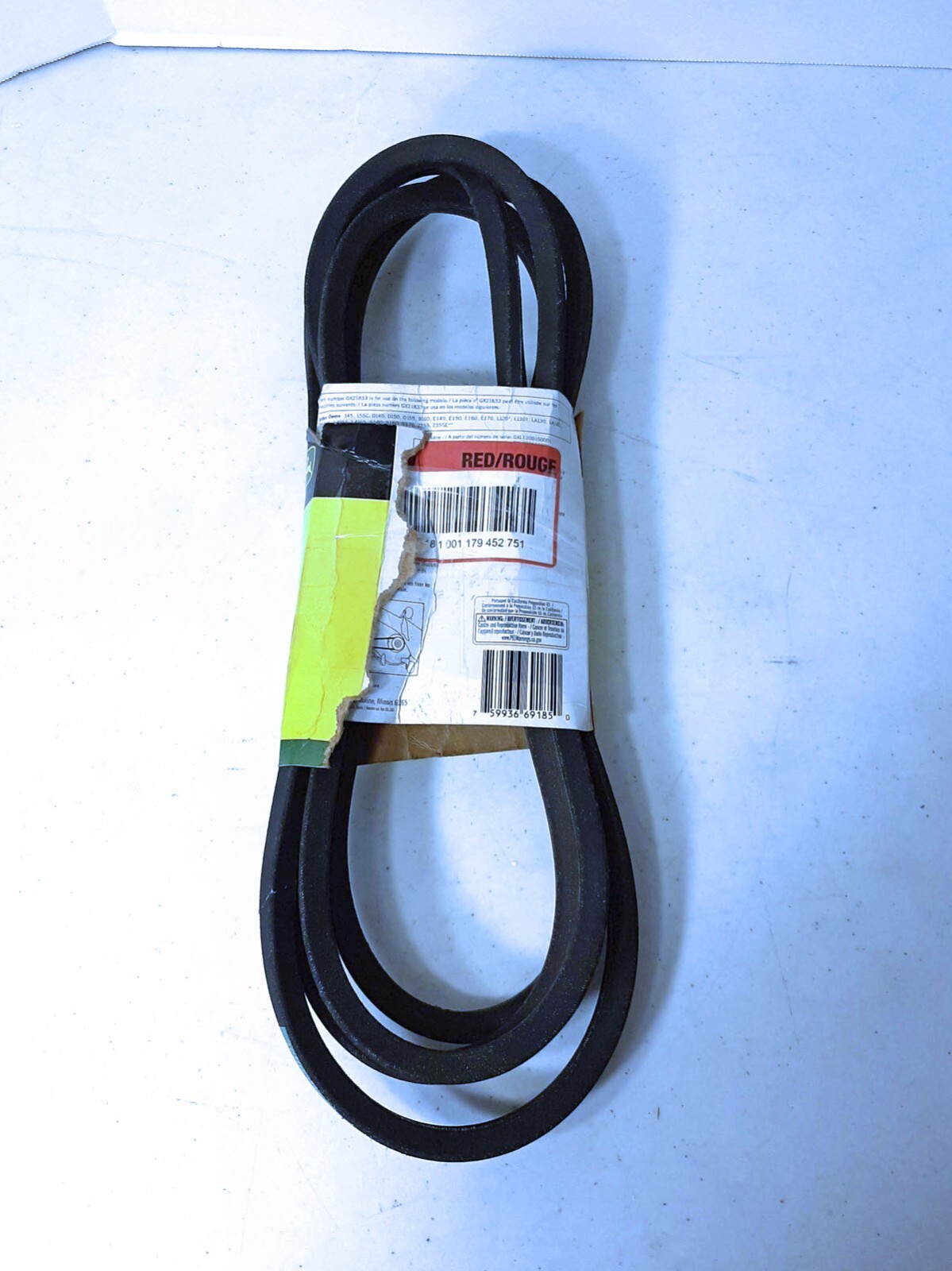 JOHN DEERE 48" DECK DRIVE BELT GX21833 eBay