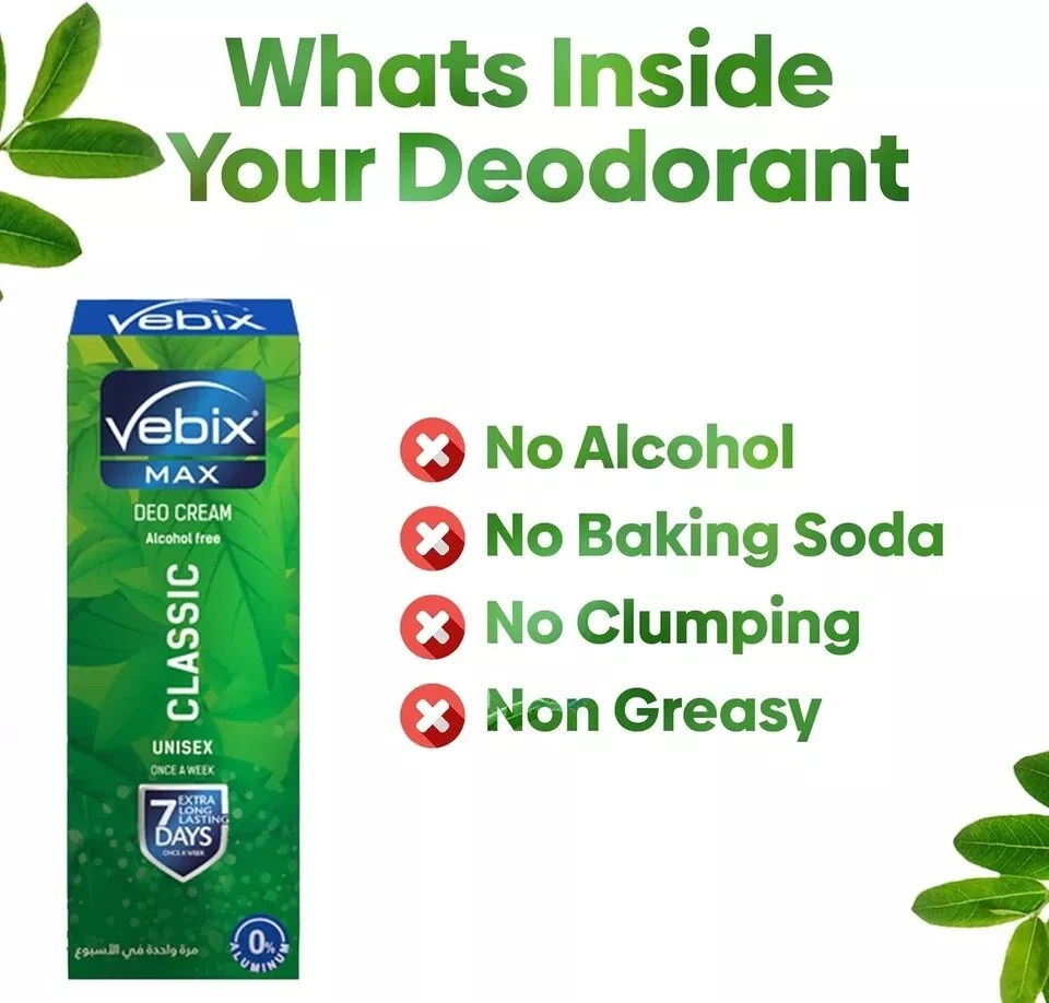 Vebix Deodorant Classic Cream Once a Week Mix No Odor Sweat ( 7 Packs X 25ml ) - Image 4 of 4