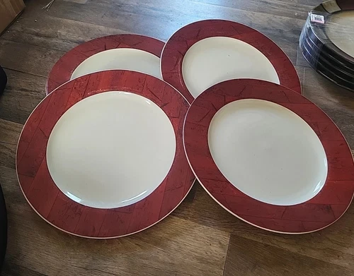 Set of 4 Warren Kimble Barns Sakura 10 7/8" Dinner
