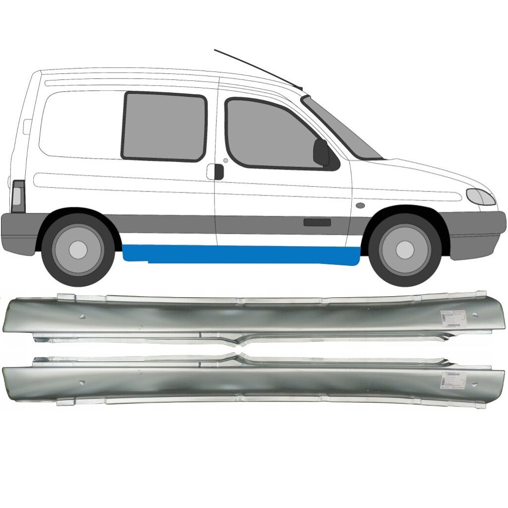 PEUGEOT PARTNER BERLINGO 1996-2008 FULL SILL REPAIR PANEL ROCKER PANEL / PAIR