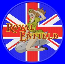 Royal Enfield Pin Up GirlXL Bullet 535 Electra Deluxe Continental Aufnäher patch