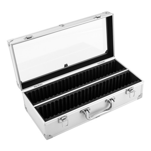 1.76lbs Silver Push Lock Storage & Display Box Case Coin Slab Case With 50 Slots