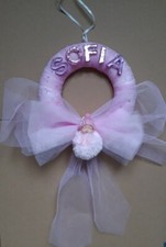 Fiocco nascita personalizzato con tulle