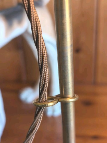 Brass Rise & Fall Desk Lamp With Cranberry &Uranium Frilled Rim Shade H657 - Picture 5 of 19