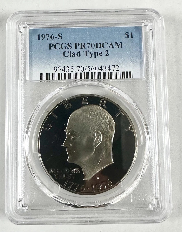 Eisenhower Ike Dollar Lot 1976 PCGS PR 70 Deep Cameo Uncirculated $1 Coin Type 2 - Image 3 of 4