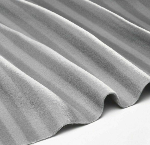 IKEA Grey Striped Fleece Throw 47" x 63" Polyester Machine Wash 100% Recycled - Picture 2 of 3