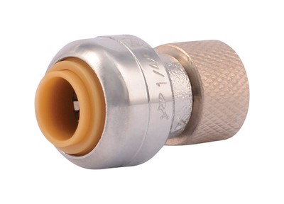 SharkBite U3523LFA Brass Stop Valve Connector 1/4 PTC x 3/8 Compression in.