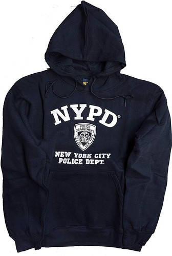 NYPD Kids Hoodie White Print Sweatshirt Navy - Picture 2 of 4