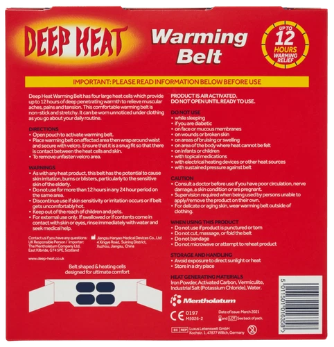 Deep Heat Warming Pain Relief With heat therapy Belt - Picture 3 of 4