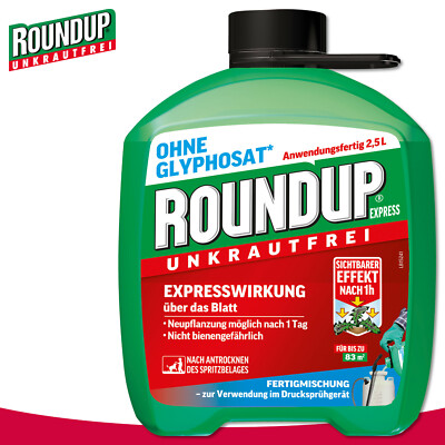 Roundup Unkrautfrei 2,5 l Express Brennnessel Ehrenpreis Beet Garten