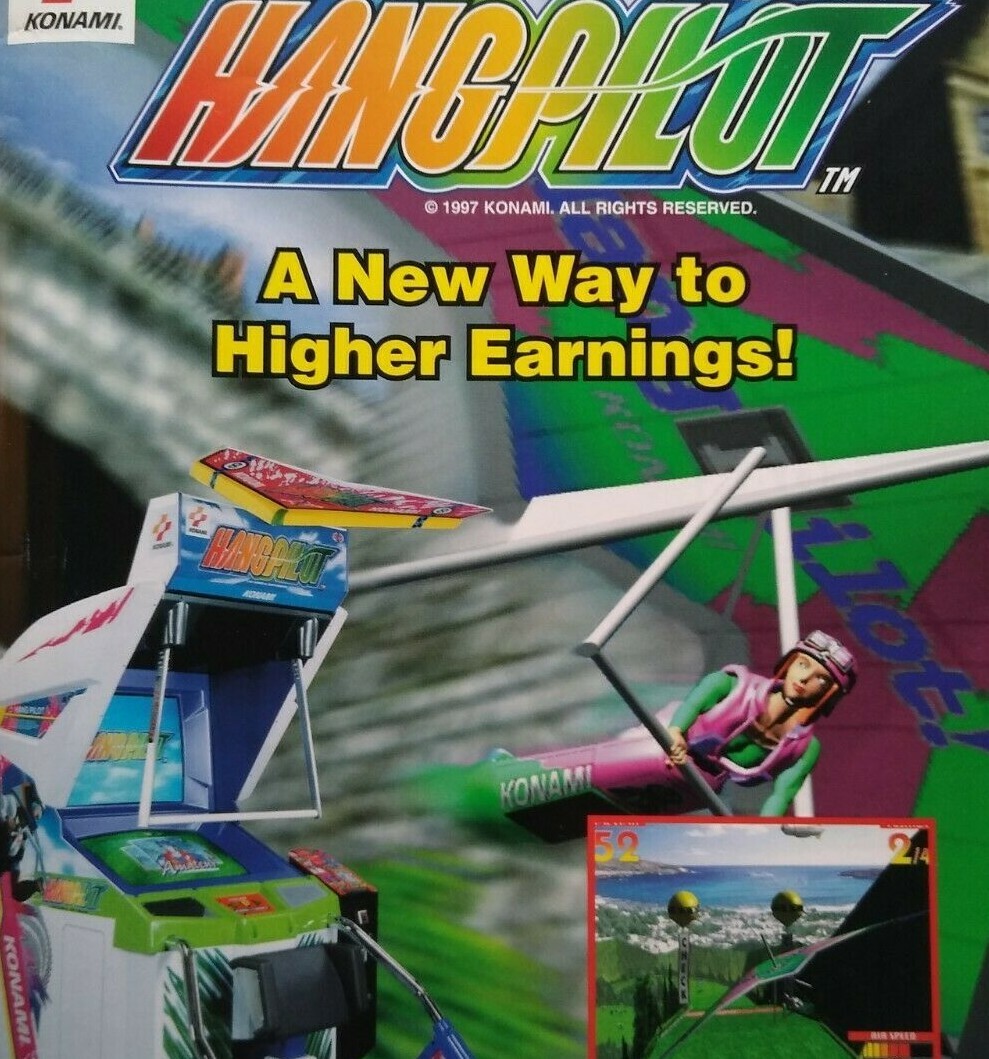 Hang Pilot Arcade Flyer Original Video Game Art Print Hang-Gliding 1997 Vintage