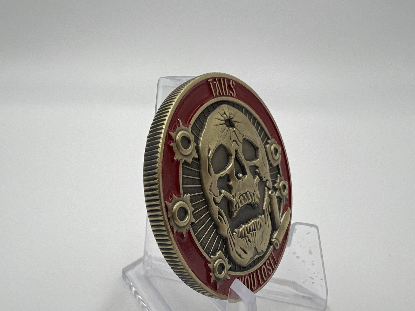 1.75" Military Heads I Win Tails You Lose Challenge Coin Skull Night Vision M4