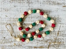 Holiday Geometric Wood Beaded Garland 40  