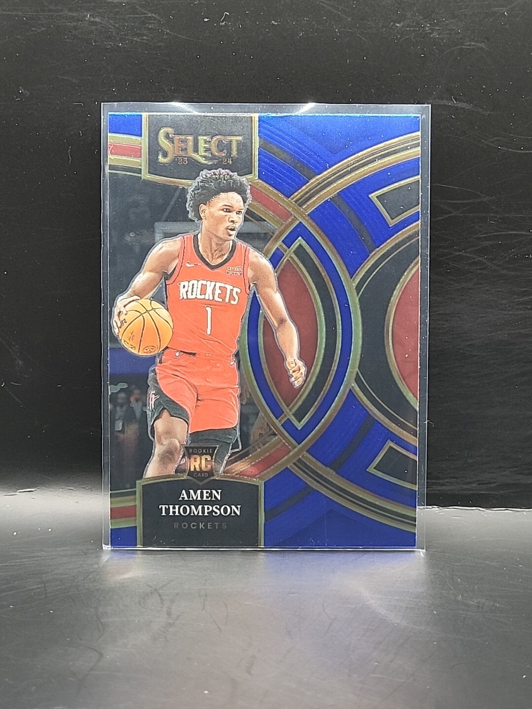 2023-24 Panini Select Basketball Amen Thompson Blue Premier RC #122 Rockets