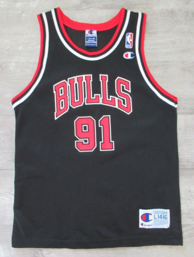 Dennis Rodman Chicago Bulls Vintage Champion Jersey Youth Sz L 14-16 NBA Kids
