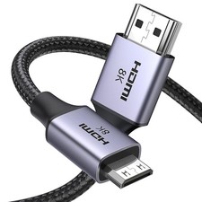 8K Mini HDMI Kabel 1M mit Robuster Nylon-Bauweise - Ideale Lösung für Heimkinos