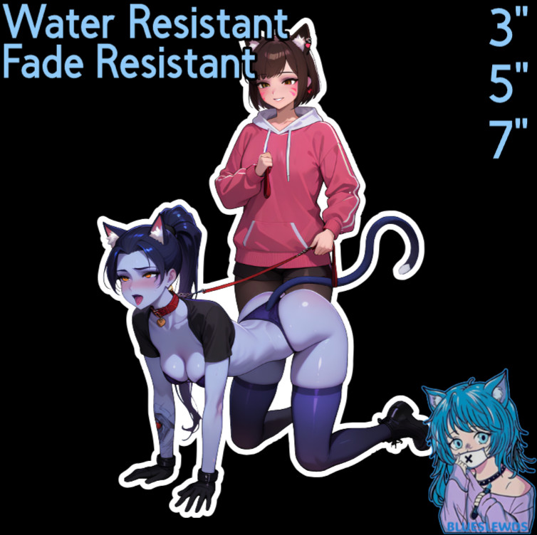 Overwatch Widowmaker & D'Va 3" / 5" / 7" Waifu Lewd Anime Laptop Car Sticker