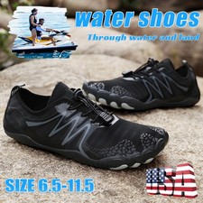Men's New Water Sports Beach Barefoot Rubber Quick Dry Aqua Sock Slip On Shoes