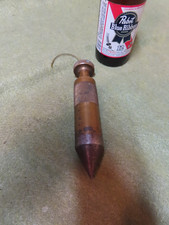 Vtg Lrg. Brass Plumb Bob,1 lb,14 oz,Unmarked,Steel Tip,USA~GD+PB11.15.25RL
