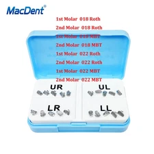 200PC MacDent Dental Orthodontic Buccal Tubes 1st 2nd Monoblock Roth MBT 018/022
