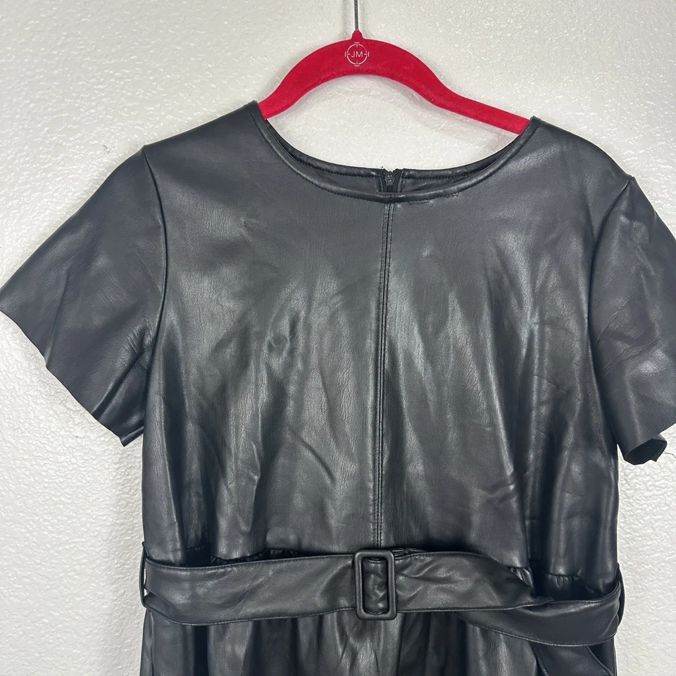 Wonder Nation Dress Girls XL Black Vegan Faux Leather Skater Cosplay Whimsygoth - Image 3 of 4