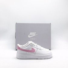 NEW Baby/Toddler Nike Force 1 Low Lace TD WHITE / PINK RISE IF1674 124