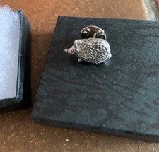 Pewter Hedgehog Pin Badge Brooch Lapel Pin, Designed and Handmade by SJH Designs