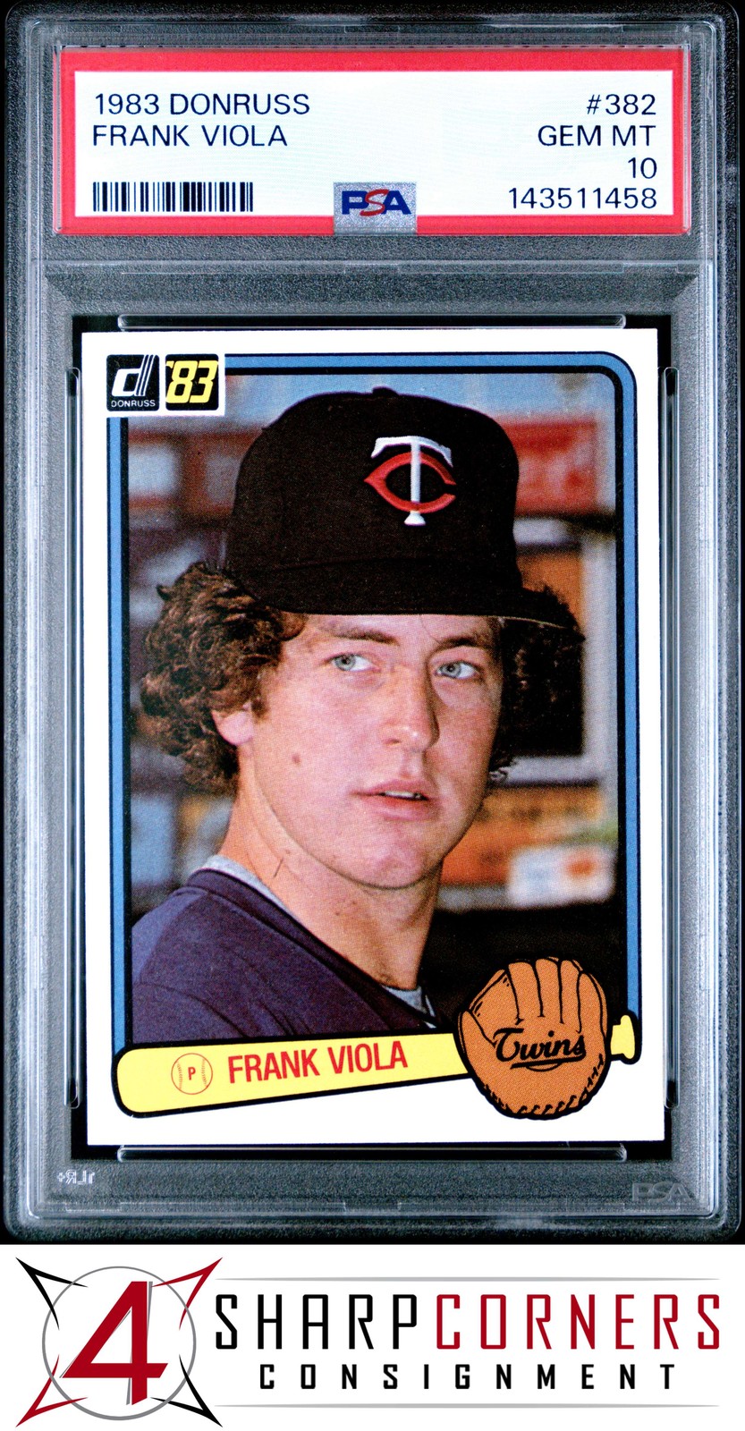 1983 DONRUSS #382 FRANK VIOLA RC TWINS PSA 10