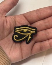 Eye Of RA Patch  Iron/Sew On Embroidered Gold High-Quality Egyptian Symbol Horus