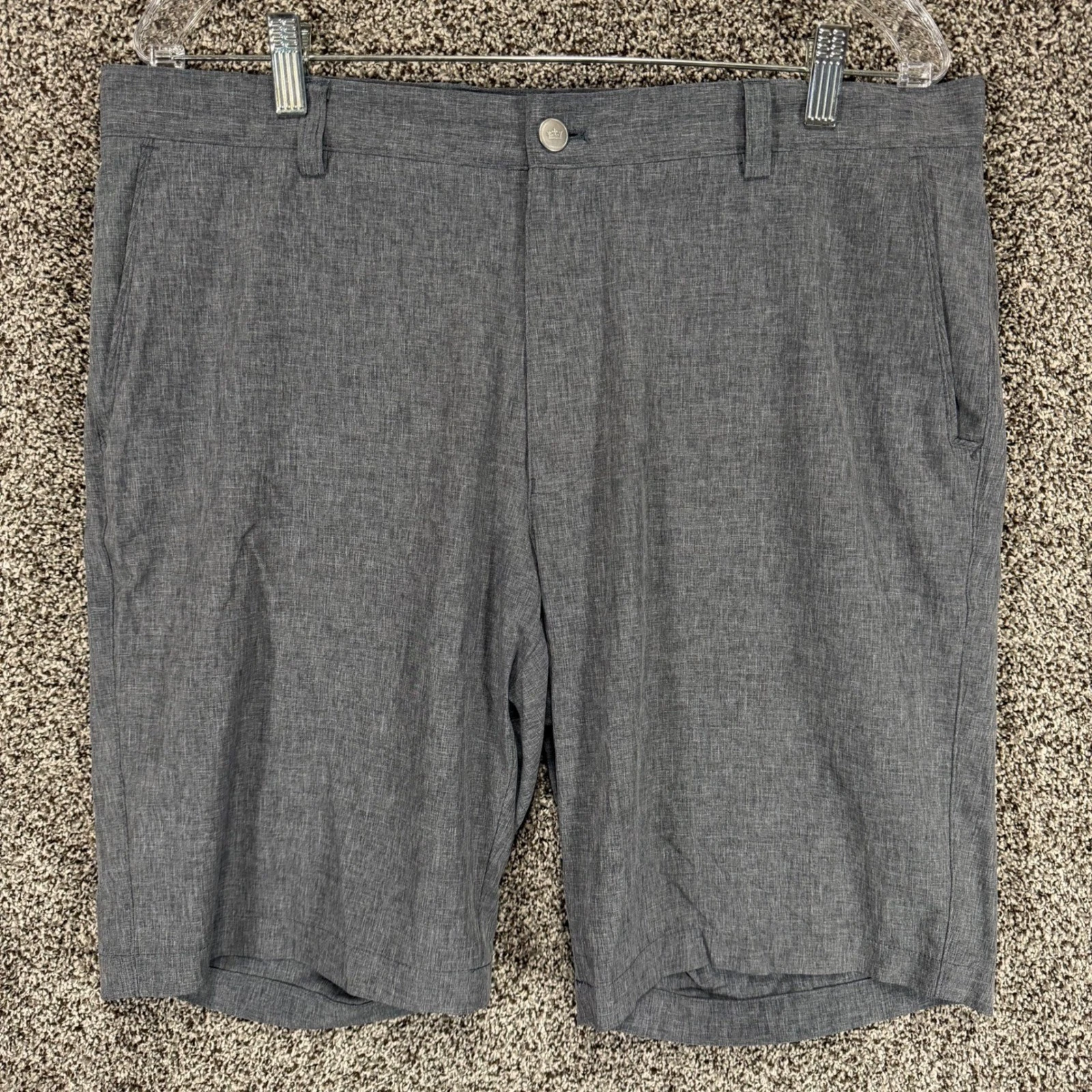 Peter Millar Shackleford Performance Hybrid Shorts Mens 35x10 Gray Golf Stretch