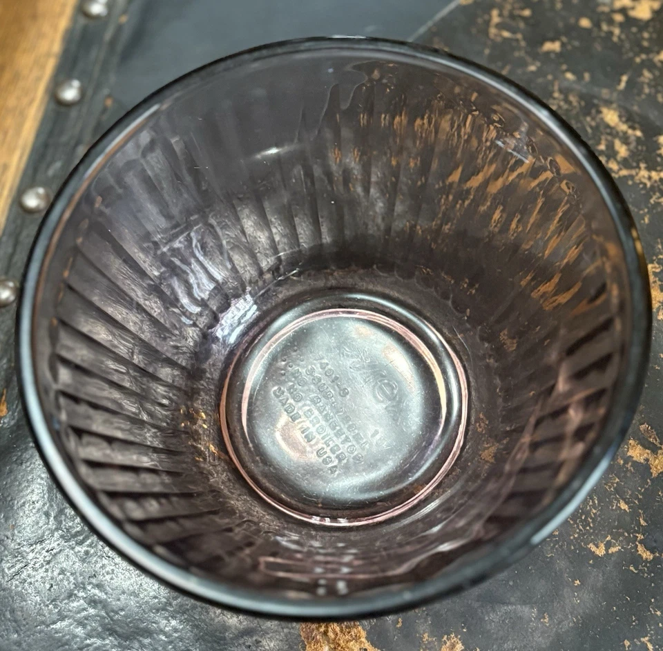 Vintage Pyrex Ribbed Cranberry Colored Bowl 7401-8  3 Cup - Image 3 of 4