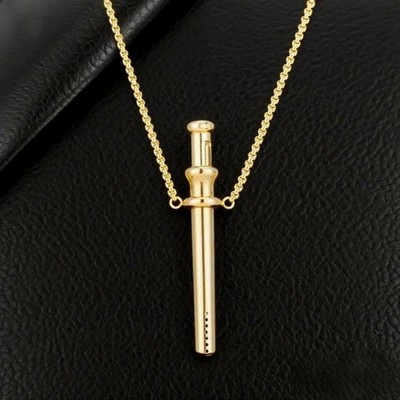 Incognito Clone Bump Snuff Straw Necklace In Rose Gold Large New