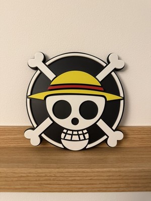 3D-gedruckte einteilige Strohhüte Jolly Roger Schild Logo Fan Display Fan Art