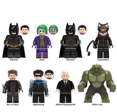 Batman Dark Knight Custom Buildable bricks (1''-2'')  figures blocks lot (8) NIP