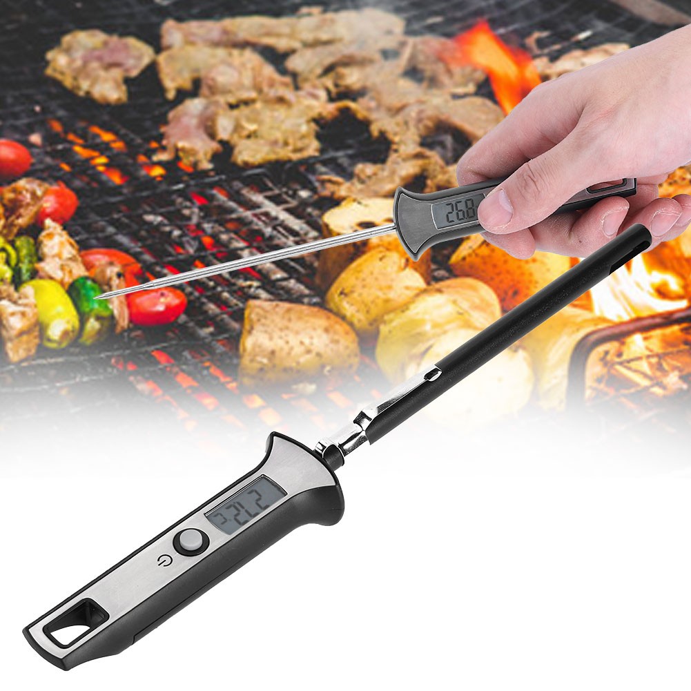 Portable Electronic Food Thermometer BBQ Cooking Probe Temperature Gauge Ki BAJ