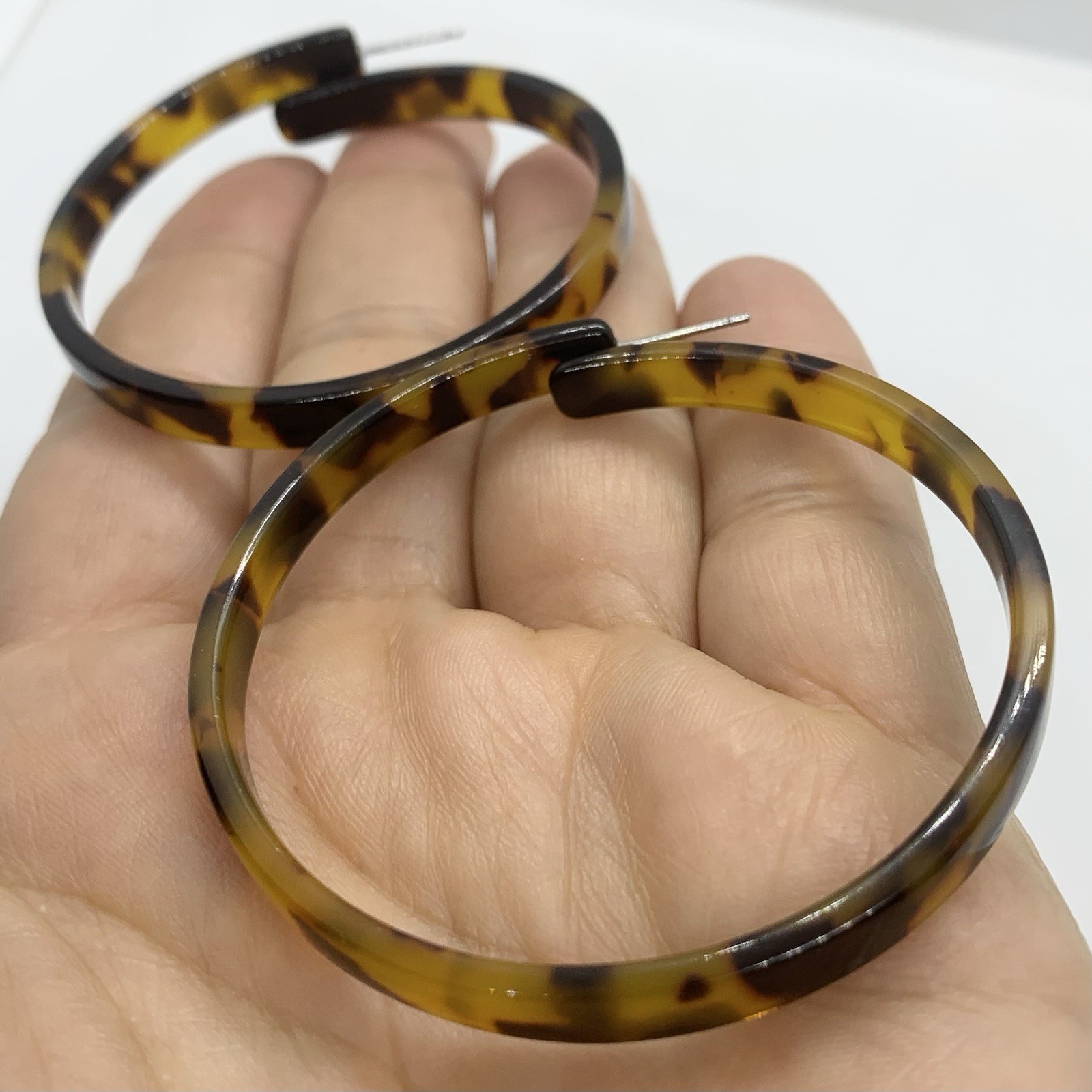 VTG TORTOISE SHELL ACRYLIC STATEMENT ROUND BIG DR… - image 3