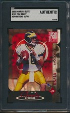 2000 DONRUSS ELITE FOOTBALL #183 TOM BRADY RC SGC AUTHENTIC ROOKIE #d 41/90
