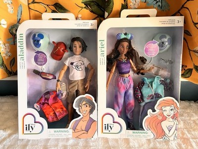 2 Discontinued Disney ily 4Ever 11  Arial And Aladdin Doll Set