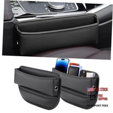 2 Pack Universal Fit Premium Leather Car Seat Gap Filler Black  2 Pack