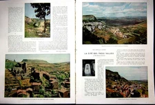 Original Old Vintage Print Valley Cities France Countryside French 1936 20th