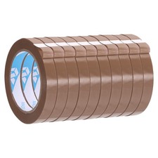 10Pcs 9/16" x 98.4 Yd Poly Bag Sealing Tape, Coffee