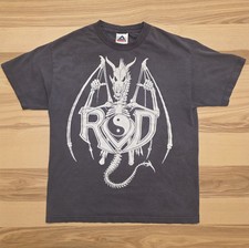 Vintage VTG 2002 WWE Authentic Rob Van Dam RVD Gray Dragon Skeleton L T-Shirt