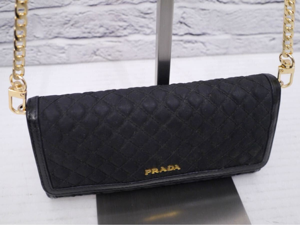 Prada Quilted Nylon Leather Shoulder Bag Vintage Authentic thumbnail 5