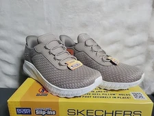 Skechers Bobs Squad Chaos Slip On Sneakers Womens Size 6.5 Taupe