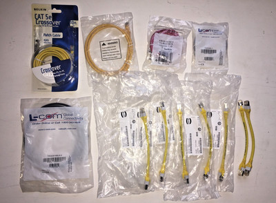 12 pcs CAT 5 Cat5e Patch Cables Belkin L-Com Harting Yellow Black Red